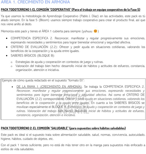Packs curriculares todoterreno del área Crecimiento en Armonía de Infantil