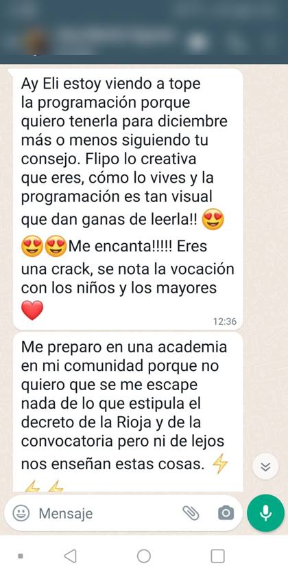 Opinión real de una alumna de Infantil sobre la formación de Elisabet Oposiciones